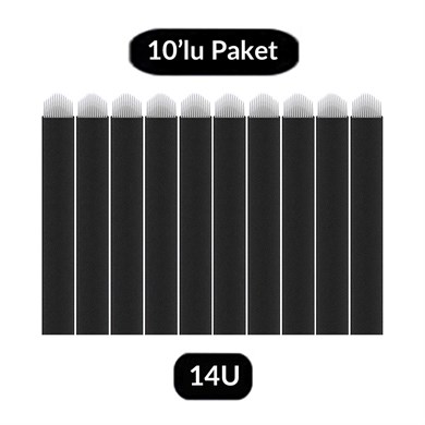 ELLEA NAIL Kalıcı Makyaj 14 Pin Microblading İğnesi 14U 10'lu Paket İğne
