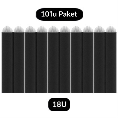 ELLEA NAIL Kalıcı Makyaj 18 Pin Microblading İğnesi 18U 10'lu Paket İğne
